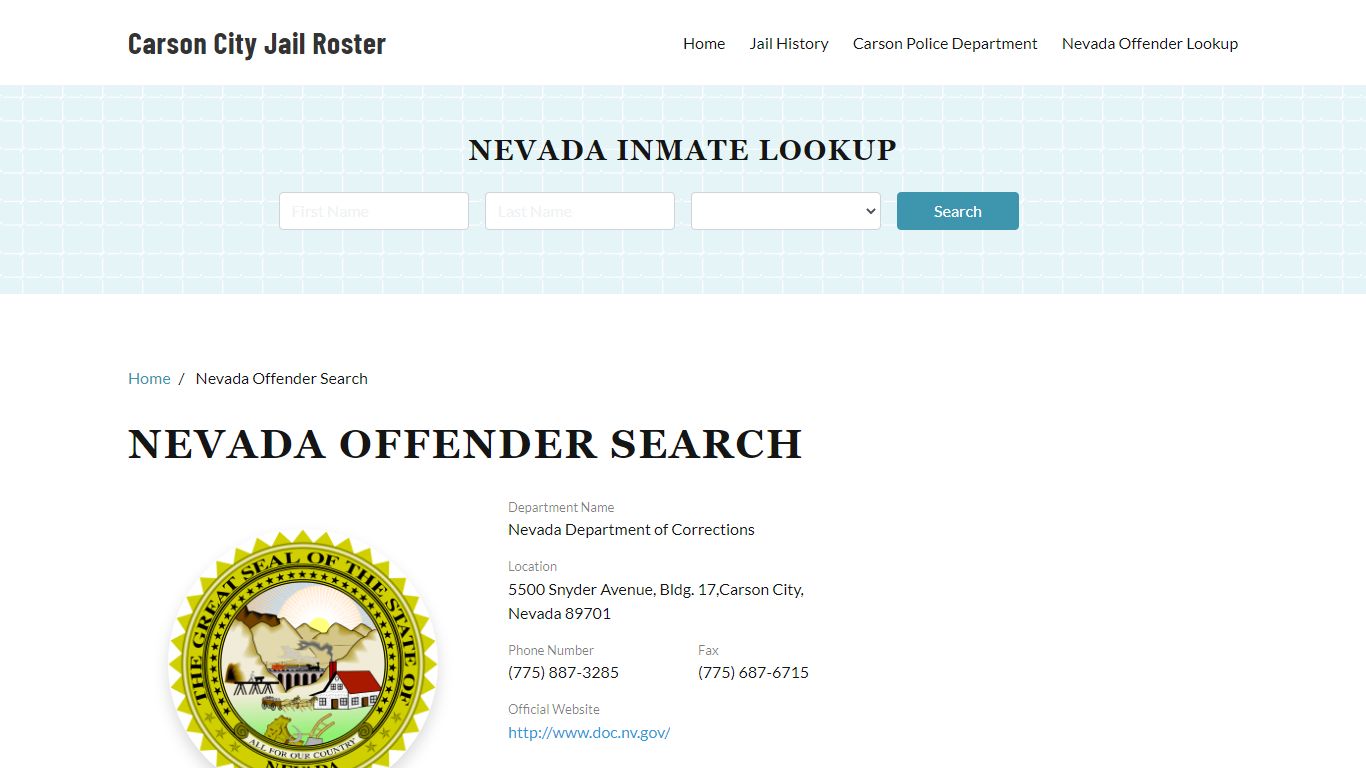 Nevada Offender Search - Carson City Jail